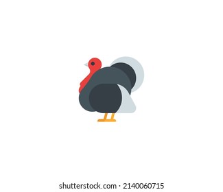 Thanksgiving Turkey vector isolated icon. Turkey emoji illustration.