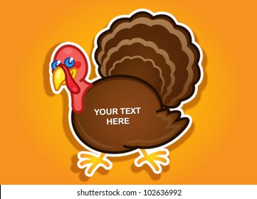 Thanksgiving Turkey vector sticker / label