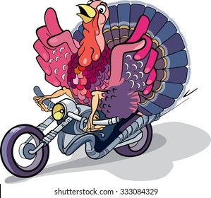 thanksgiving turkeys on the motorcycle