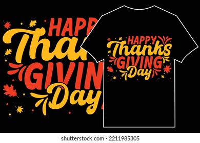 Thanksgiving Typographic T-Shirt Vector. happy Thanksgiving	