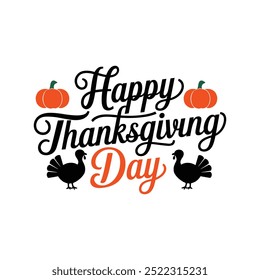 Thanksgiving typography design with white background