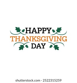 Thanksgiving typography design with white background