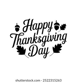 Thanksgiving typography design with white background