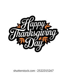 Thanksgiving typography design with white background