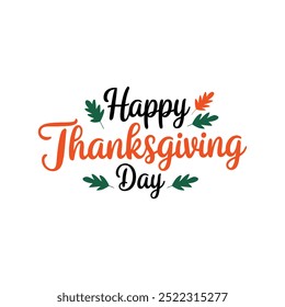 Thanksgiving typography design with white background