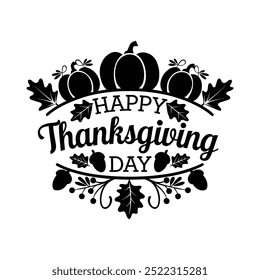 Thanksgiving-Typografie-Design mit weißem Hintergrund
