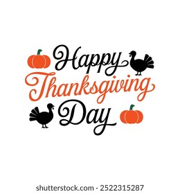 Thanksgiving typography design with white background