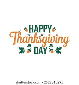 Thanksgiving typography design with white background