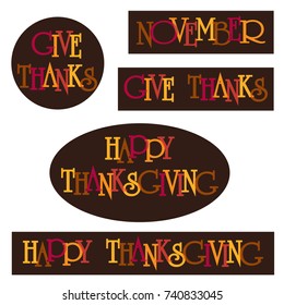 thanksgiving typography graphics with overlapping letters