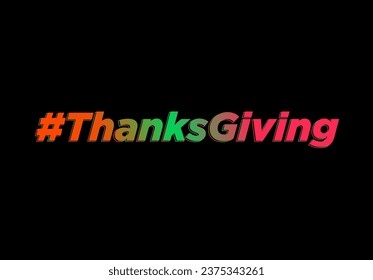 Thanksgiving typography with hashtag icon