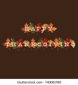 Thanksgiving typography on gradient leaves