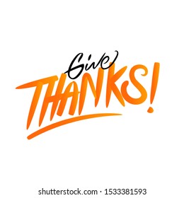 Thanksgiving typography poster. Celebration text with berries and leaves for postcard, icon or badge. hand drawn Vector