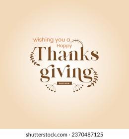 Thanksgiving typography poster, Thanksgiving on textured background for postcard, Thanksgiving icon. Happy Thanksgiving creative social media post.