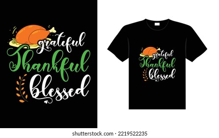 Thanksgiving typography t-shirt design or Happy thanksgiving vector poster design 