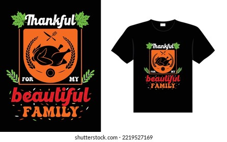 Thanksgiving typography t-shirt design or Happy thanksgiving vector poster design 