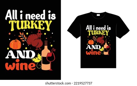 Thanksgiving typography t-shirt design or Happy thanksgiving vector poster design 