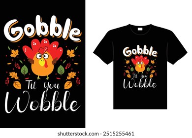 Projeto de t-shirt da tipografia de Ação de Graças ou Projeto de pôster vetorial de Ação de Graças Feliz