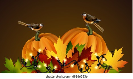 Thanksgiving vector autumn composition