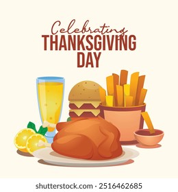 Thanksgiving vector design template good for celebration usage. Thanksgiving design. flat design. eps 10. 