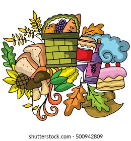 Thanksgiving vector doodle art design illustration collection
