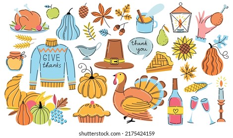 Thanksgiving vector element collection. Icons set