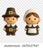 Thanksgiving Vector Icon Set | 3D icon set | pilgrim