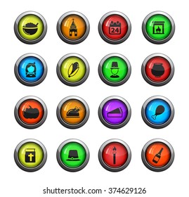 Thanksgiving vector icons for web sites and user interface