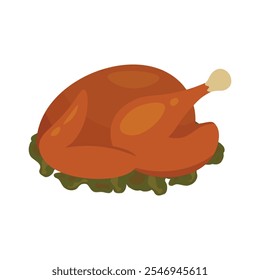 Thanksgiving Vector Illustration - Grilled Chicken
