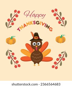 Thanksgiving vector illustration. Thanksgiving holiday icon set, banner