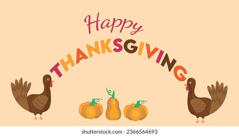 Thanksgiving vector illustration. Thanksgiving holiday icon set, banner