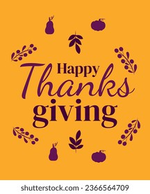 Thanksgiving vector illustration. Thanksgiving holiday icon set, banner
