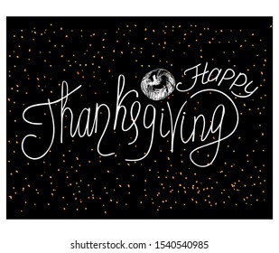 Thanksgiving vector lettering in the style of the inscription in chalk.