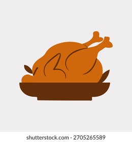A Thanksgiving vector object illustration roast turkey chiken
