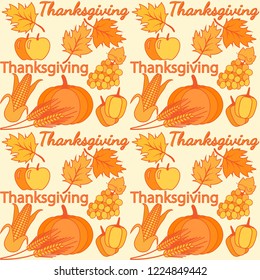 Thanksgiving vector seamless pattern