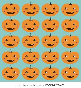 Thanksgiving Vintage Pumpkin Heads Design Pattern Texture Wallart