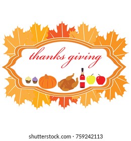 Thanksgivinig poster with food