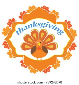 Thanksgivinig poster with turkey