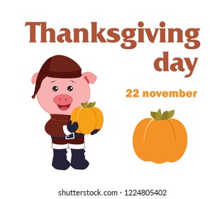 Thanksgivins Day. Vector illustration.