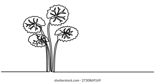  thankuni pata continuous one line drawing, one linear sketch isolated on white background. outline Vector illustration. 