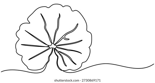  thankuni pata continuous one line drawing, one linear sketch isolated on white background. outline Vector illustration. 