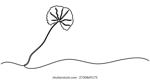  thankuni pata continuous one line drawing, one linear sketch isolated on white background. outline Vector illustration. 