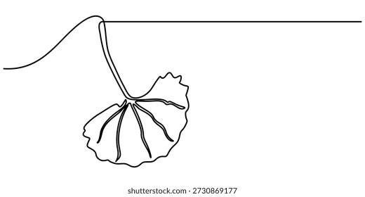  thankuni pata continuous one line drawing, one linear sketch isolated on white background. outline Vector illustration. 