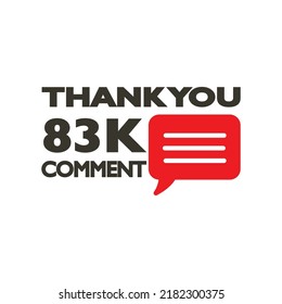 thankyou 83 k subscribe banner art vector illustration
