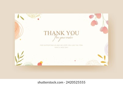 thankyou card with floral design. printable for your small business