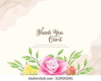 Thankyou Card Floral Vector Template