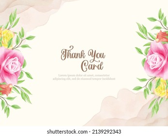 Plantilla de vector floral de tarjeta de agradecimiento