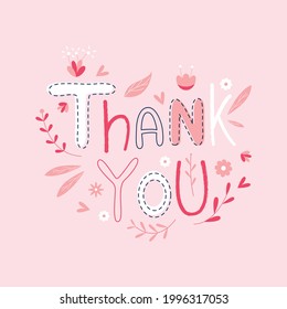 Thankyou Greeting hand-drawn illustration background