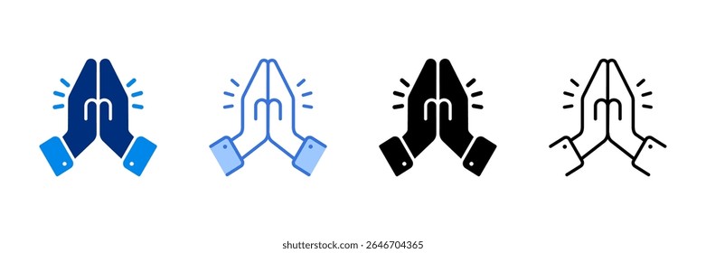 Thankyou Icon Set Multiple Style Vector Illustration