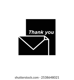 thankyou letter icon flat line symbol set.