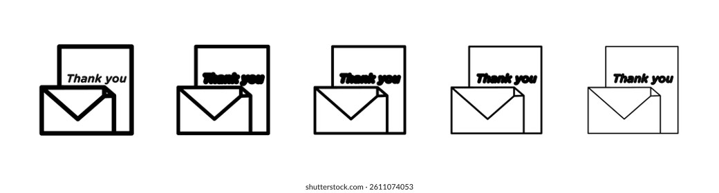 thankyou letter icon Symbol mark in Outline style
